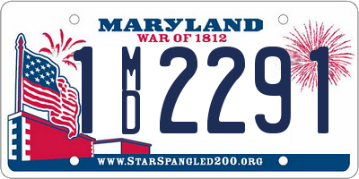 MD license plate 1MD2291