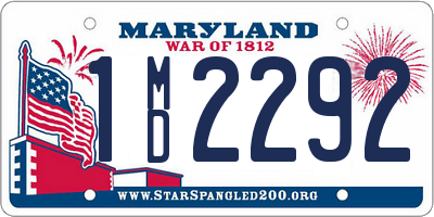 MD license plate 1MD2292