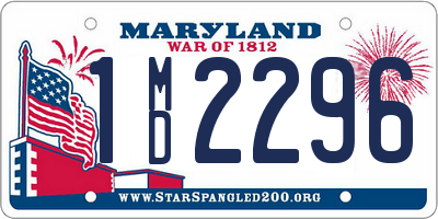 MD license plate 1MD2296