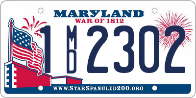 MD license plate 1MD2302