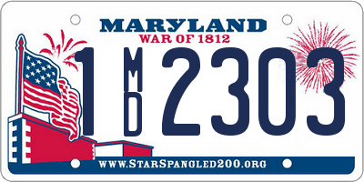 MD license plate 1MD2303