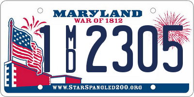 MD license plate 1MD2305