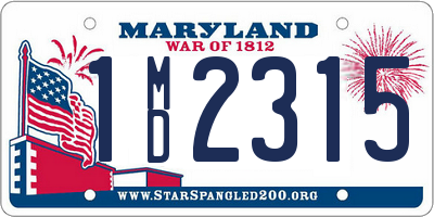 MD license plate 1MD2315