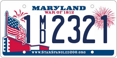 MD license plate 1MD2321