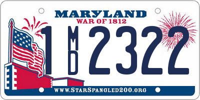 MD license plate 1MD2322