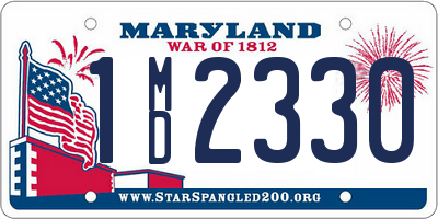 MD license plate 1MD2330