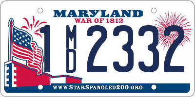 MD license plate 1MD2332