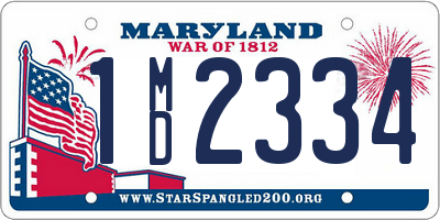 MD license plate 1MD2334