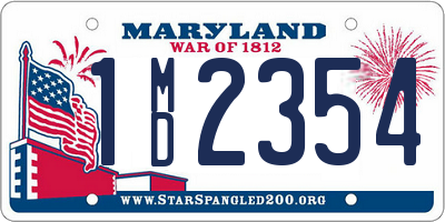 MD license plate 1MD2354