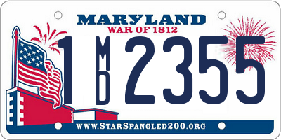 MD license plate 1MD2355