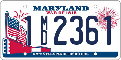 MD license plate 1MD2361