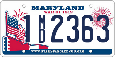 MD license plate 1MD2363