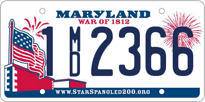 MD license plate 1MD2366