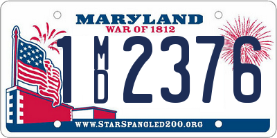 MD license plate 1MD2376