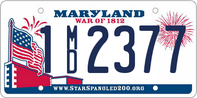 MD license plate 1MD2377