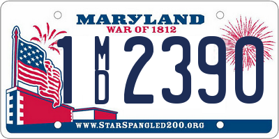 MD license plate 1MD2390