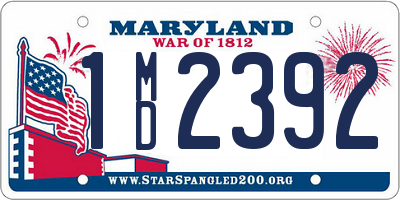 MD license plate 1MD2392