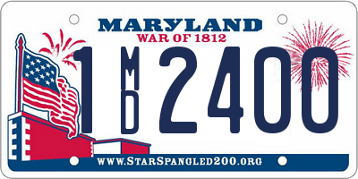 MD license plate 1MD2400