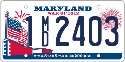 MD license plate 1MD2403