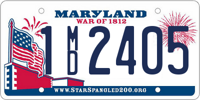 MD license plate 1MD2405