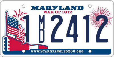 MD license plate 1MD2412