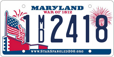 MD license plate 1MD2418