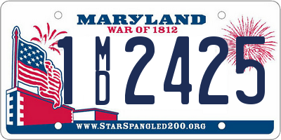 MD license plate 1MD2425