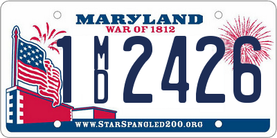 MD license plate 1MD2426