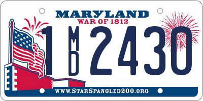 MD license plate 1MD2430