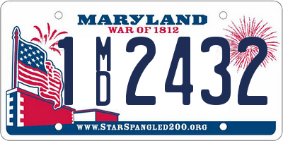 MD license plate 1MD2432