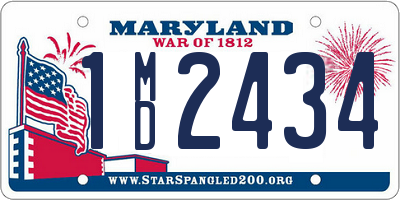 MD license plate 1MD2434