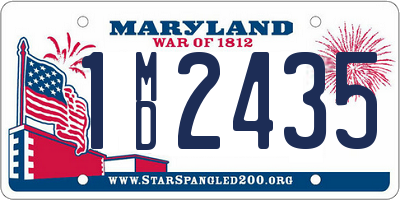 MD license plate 1MD2435