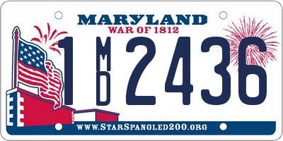 MD license plate 1MD2436