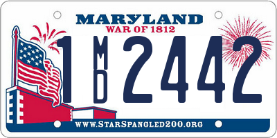 MD license plate 1MD2442