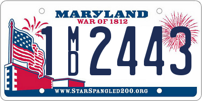 MD license plate 1MD2443