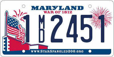 MD license plate 1MD2451