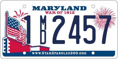 MD license plate 1MD2457