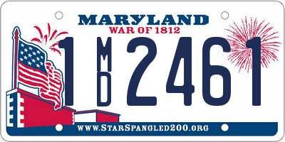 MD license plate 1MD2461