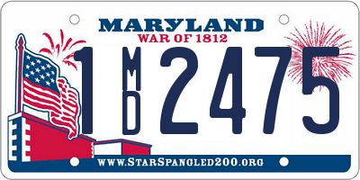 MD license plate 1MD2475