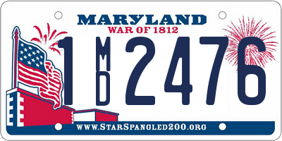 MD license plate 1MD2476