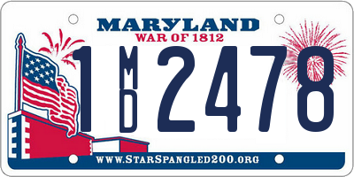 MD license plate 1MD2478