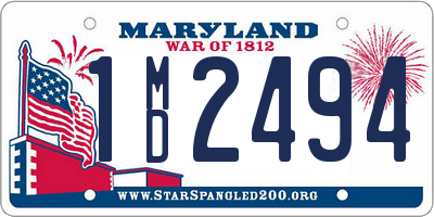 MD license plate 1MD2494