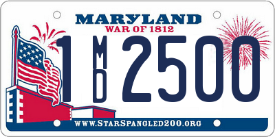 MD license plate 1MD2500