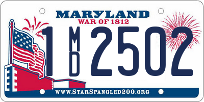 MD license plate 1MD2502