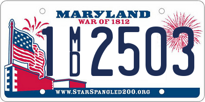 MD license plate 1MD2503