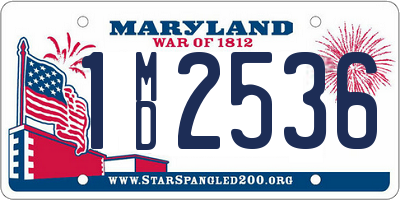 MD license plate 1MD2536