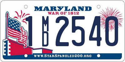 MD license plate 1MD2540