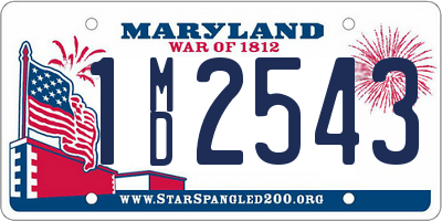 MD license plate 1MD2543