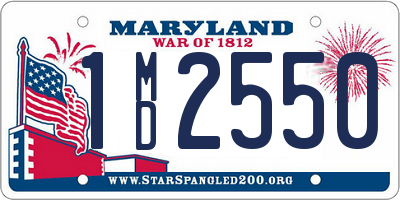 MD license plate 1MD2550