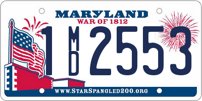 MD license plate 1MD2553